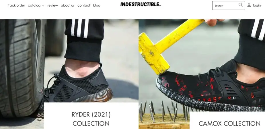 Indestructible Shoes website