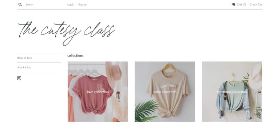 The cutesy class is an example of a niche print on demand store