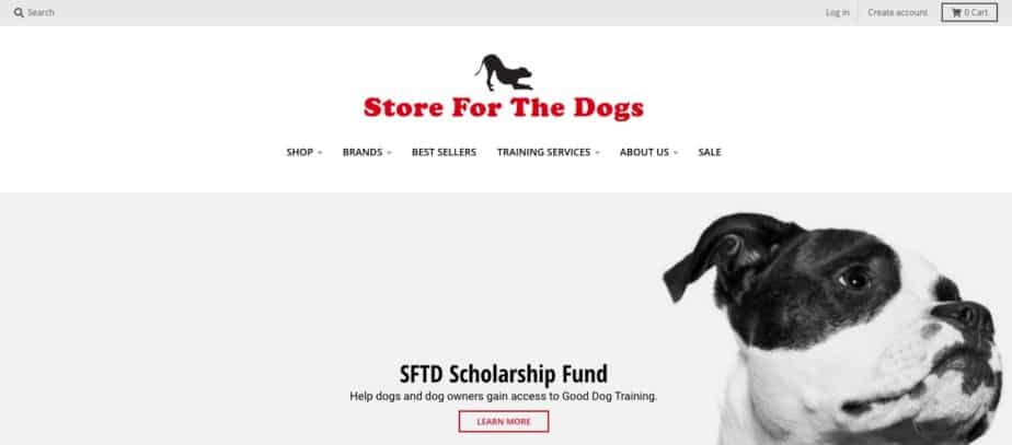 Store for dogs home page