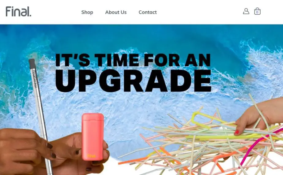 Home page for dropshipping store final straw.