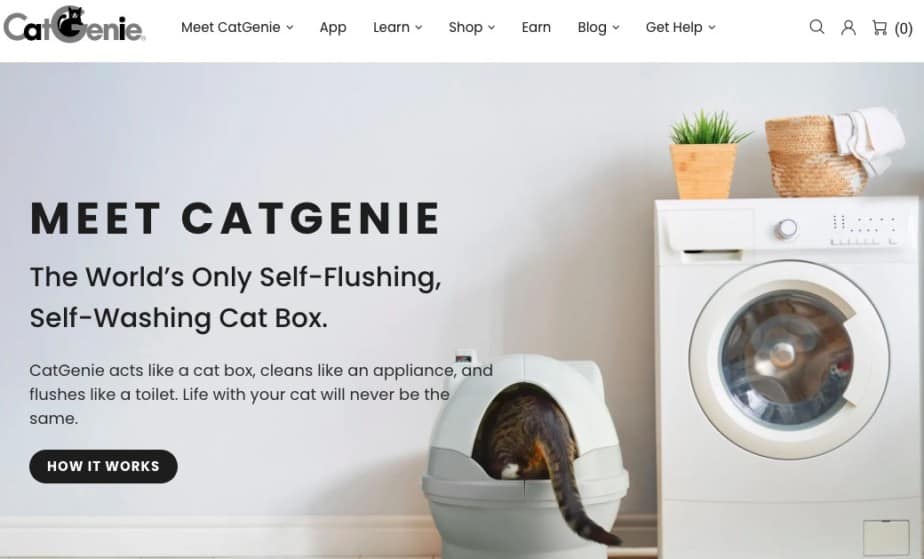 Cat Genie example home page
