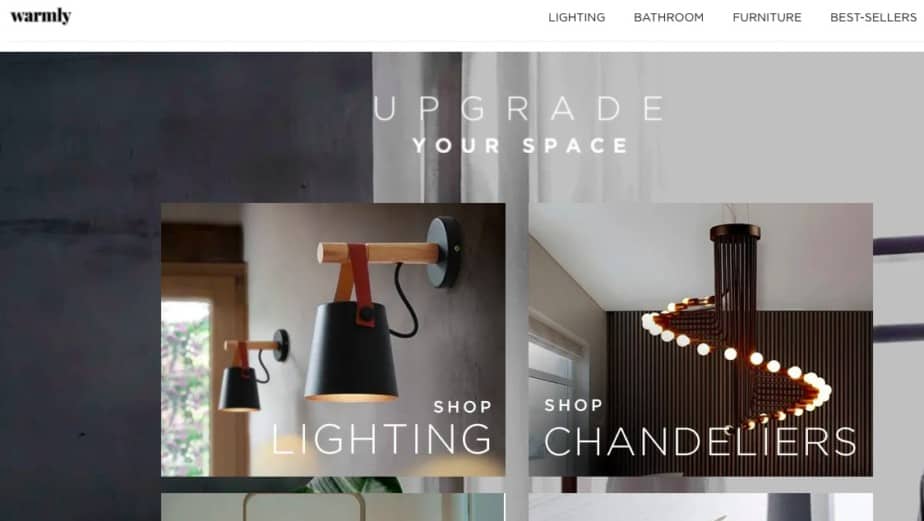 Home page of dropshipping store Warmly Decor.