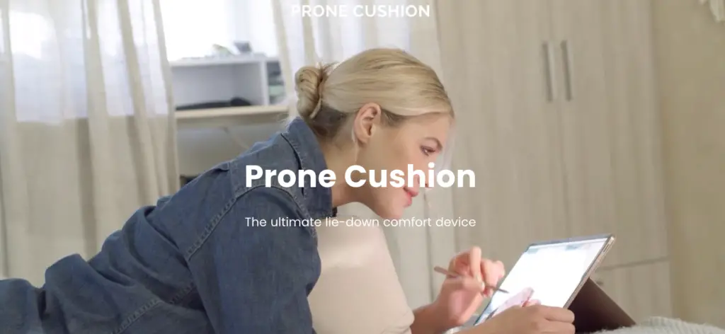 Home page of Prone Cushion an example of a one product store