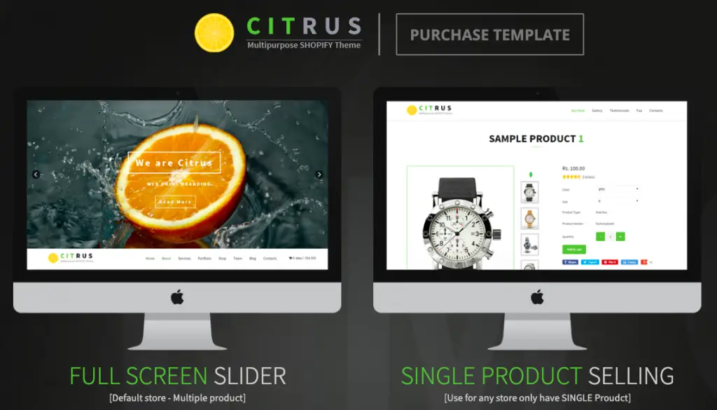 Citrus one product and multiple product options
