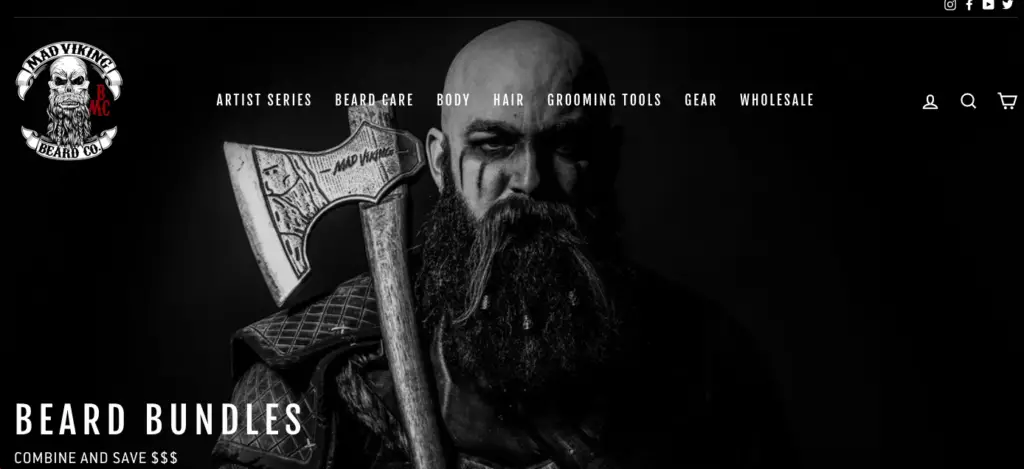 Mad Viking Beard is an example of a Shopify store using the impulse theme.