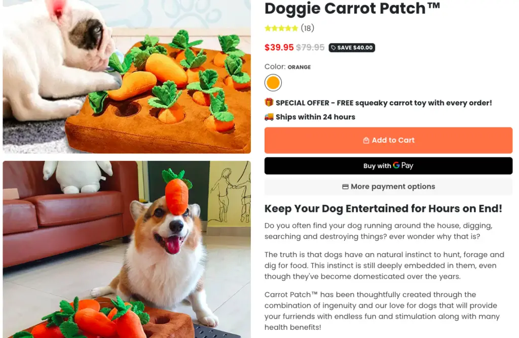 One-product store carrot patch