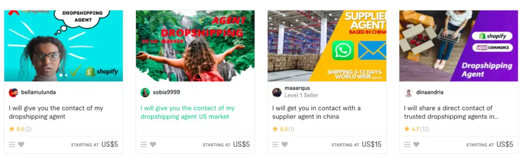 Fiverr Dropshipping agent recommendations