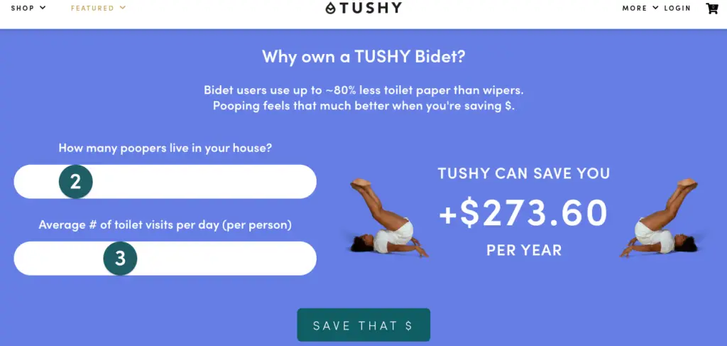 Hello Tushy example of designers customizing a Shopify theme