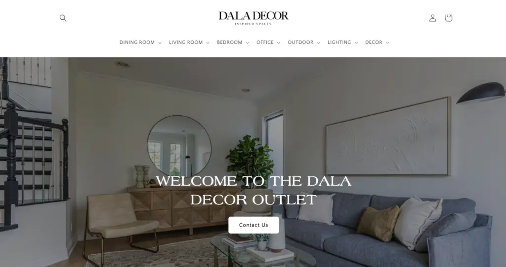 Dala Decor is a Shopify store example using the Craft theme