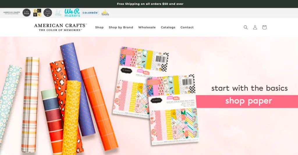 American Crafts is a Shopify store example using the Craft theme