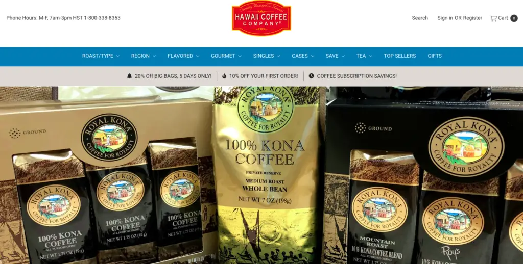 Hawaii coffee company website