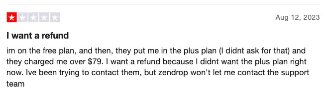 Negative Zendrop review