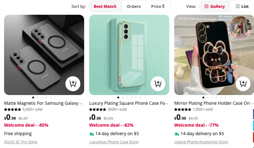 Phone covers on AliExpress targeted by dropshippers for high profit margins
