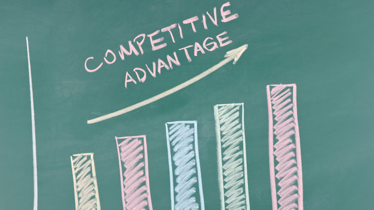 Blackboard showing a competitive advantage